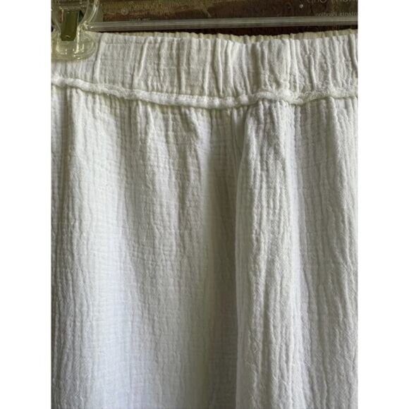 NWOT Bobi Wide Leg Beach Gauze Crepe Cotton Pant in White size Medium - Picture 3 of 7